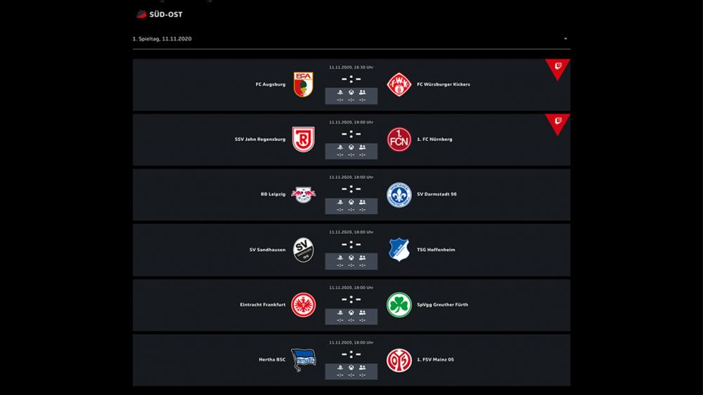 Virtual Bundesliga Club Championship By Bevestor 2020/21 – 1st Matchday